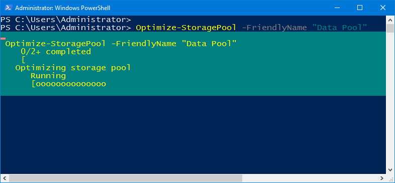 Re-balancing storage pool in Windows 10 and Windows Server 2016