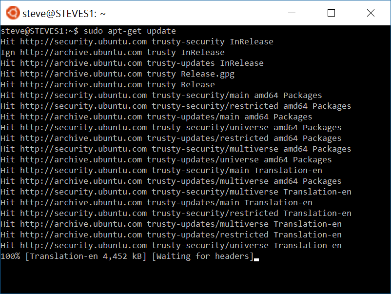 Running sudo apt-get update