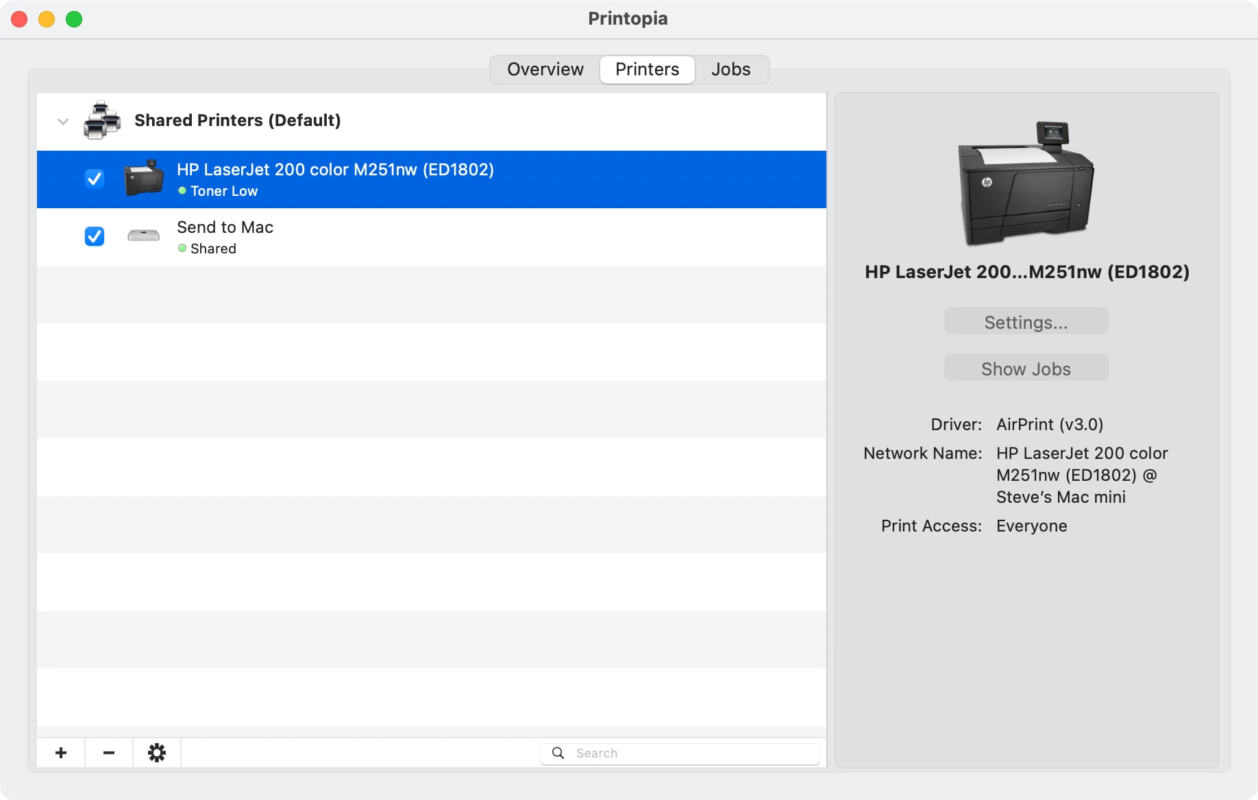 Printopia Mac AirPlay App