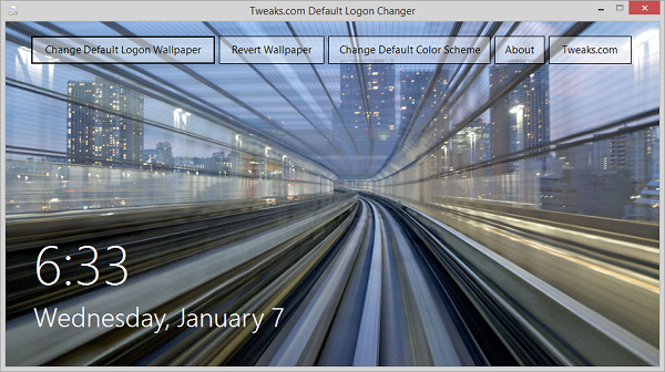 Tweaks.com Logon Changer for Windows 8