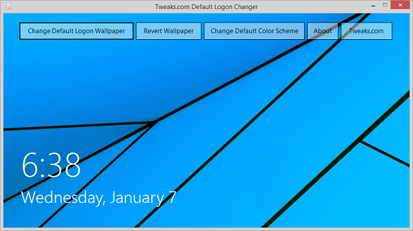 Tweaks.com Logon Changer for Windows 8